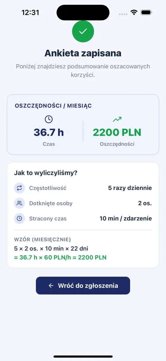 Savings summary